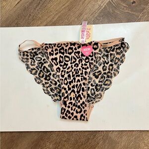 NWT Victoria’s Secret PINK Animal Print Lace Back XLR String Bikini Panty VS XS